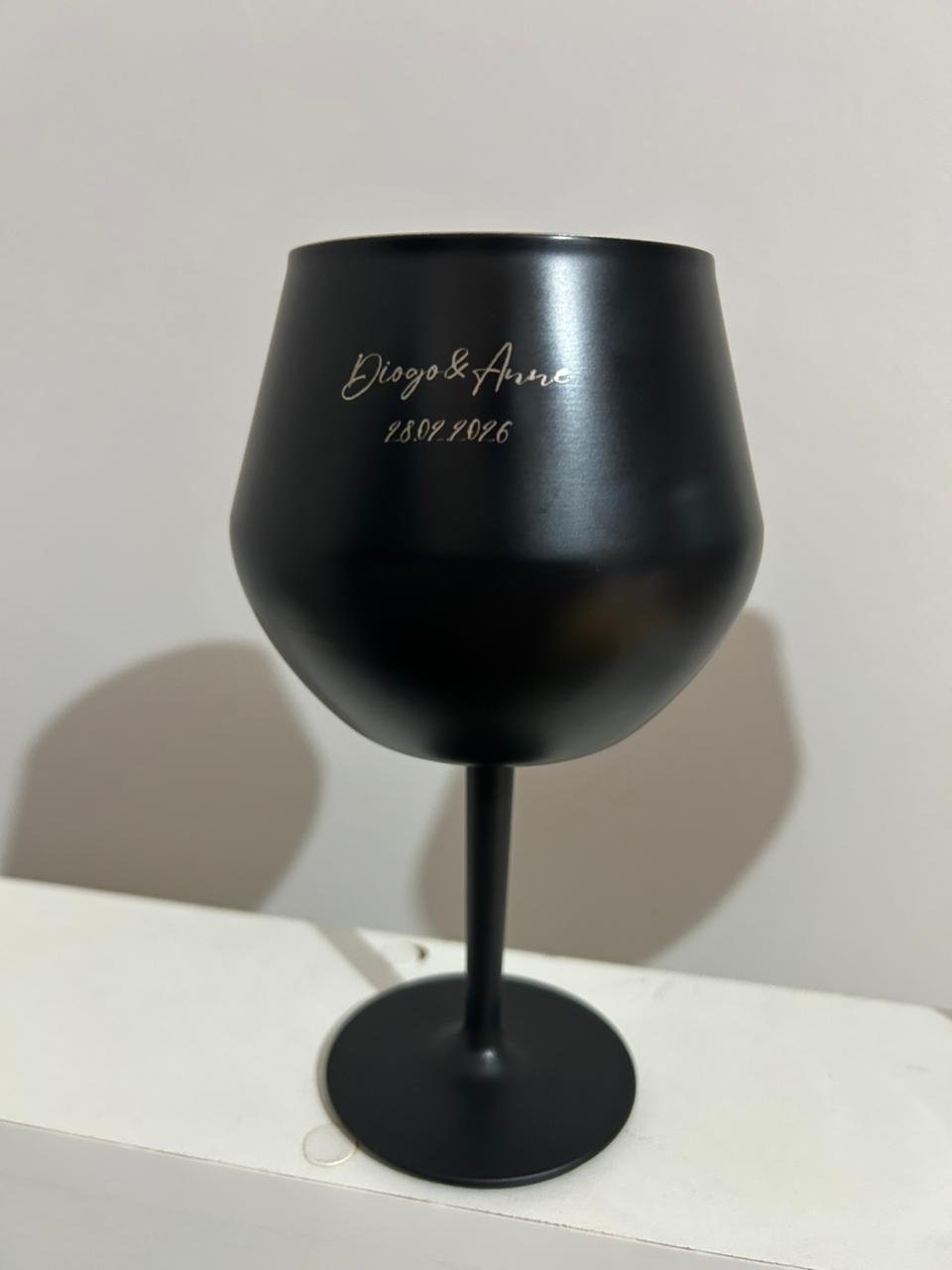 Taça personalizada gravada a laser para casamento